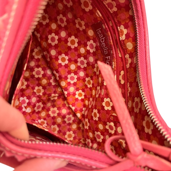 Isabella fiore pink suede leather eyelet hobo bag - Picture 2 of 13